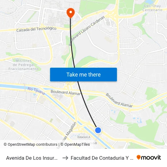 Avenida De Los Insurgentes, 603_1 to Facultad De Contaduria Y Administracion map