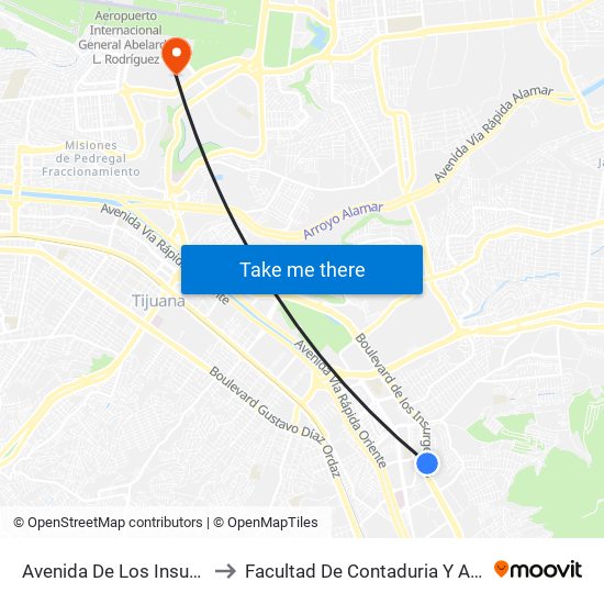 Avenida De Los Insurgentes, 24 to Facultad De Contaduria Y Administracion map