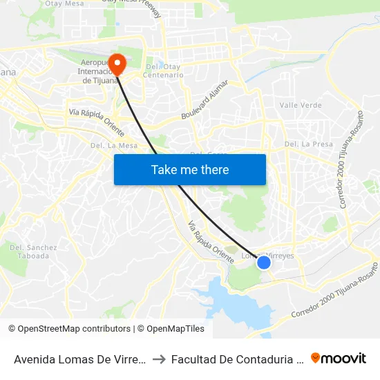 Avenida Lomas De Virreyes Sur, 11217_B to Facultad De Contaduria Y Administracion map