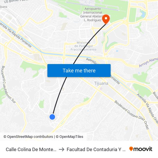Calle Colina De Montecarlo, 72355 to Facultad De Contaduria Y Administracion map