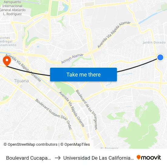 Boulevard Cucapah, 21451_1 to Universidad De Las Californias Internacional map