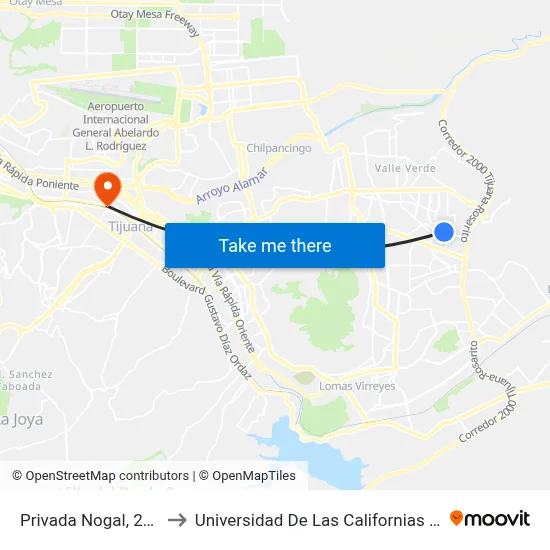 Privada Nogal, 23656_E1 to Universidad De Las Californias Internacional map