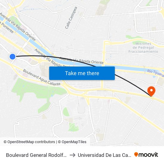 Boulevard General Rodolfo Sánchez Taboada, 894 to Universidad De Las Californias Internacional map