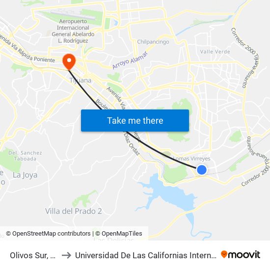 Olivos Sur, 856 to Universidad De Las Californias Internacional map