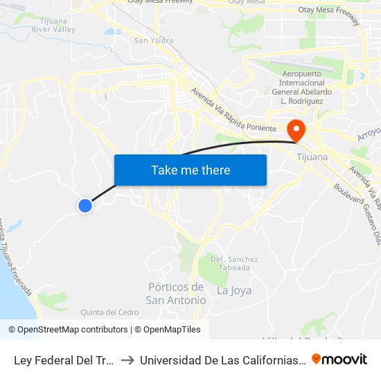 Ley Federal Del Trabajo, 84 to Universidad De Las Californias Internacional map