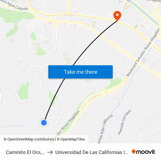 Caminito El Oro, 12189 to Universidad De Las Californias Internacional map