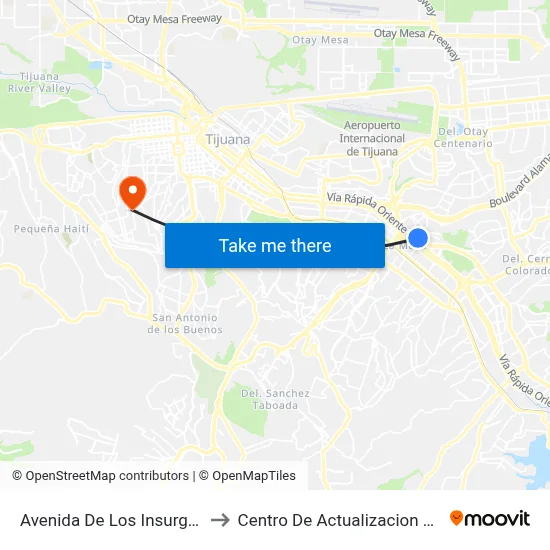 Avenida De Los Insurgentes, 603_1 to Centro De Actualizacion Del Magisterio map