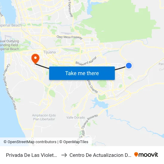 Privada De Las Violetas, 28286_7 to Centro De Actualizacion Del Magisterio map