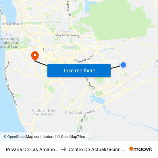 Privada De Las Amapolas, 25166_1 to Centro De Actualizacion Del Magisterio map