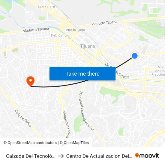 Calzada Del Tecnológico, 1_1 to Centro De Actualizacion Del Magisterio map