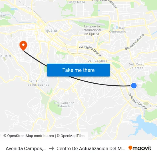 Avenida Campos, 34_B to Centro De Actualizacion Del Magisterio map
