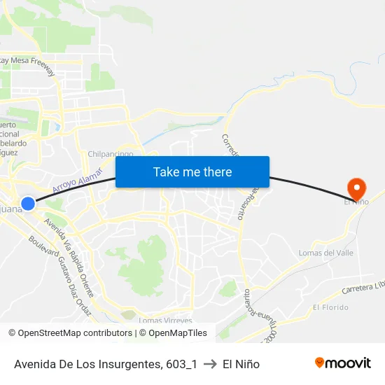 Avenida De Los Insurgentes, 603_1 to El Niño map