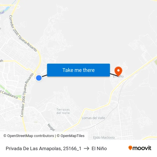 Privada De Las Amapolas, 25166_1 to El Niño map