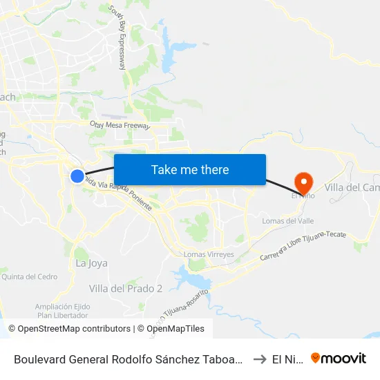 Boulevard General Rodolfo Sánchez Taboada, 2_B to El Niño map