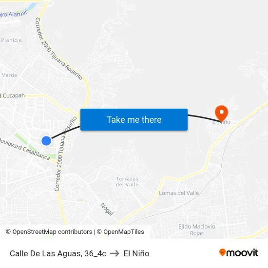 Calle De Las Aguas, 36_4c to El Niño map