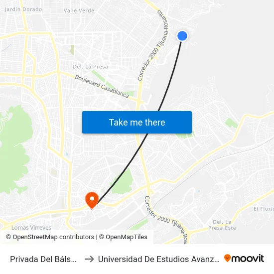 Privada Del Bálsamo, 25336_32 to Universidad De Estudios Avanzados Campus El Florido map