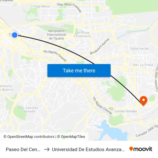 Paseo Del Centenario, 1_C to Universidad De Estudios Avanzados Campus El Florido map