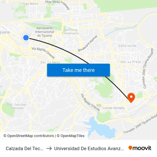 Calzada Del Tecnológico, 1_1 to Universidad De Estudios Avanzados Campus El Florido map