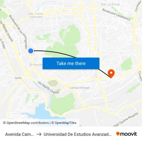 Avenida Campos, 34_B to Universidad De Estudios Avanzados Campus El Florido map