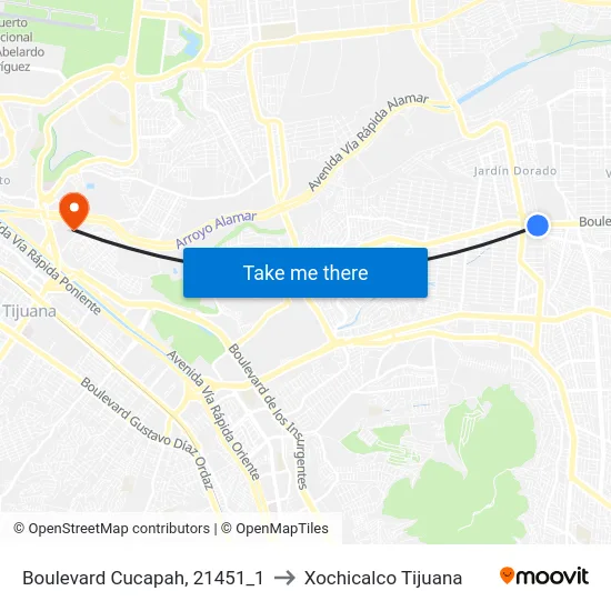 Boulevard Cucapah, 21451_1 to Xochicalco Tijuana map