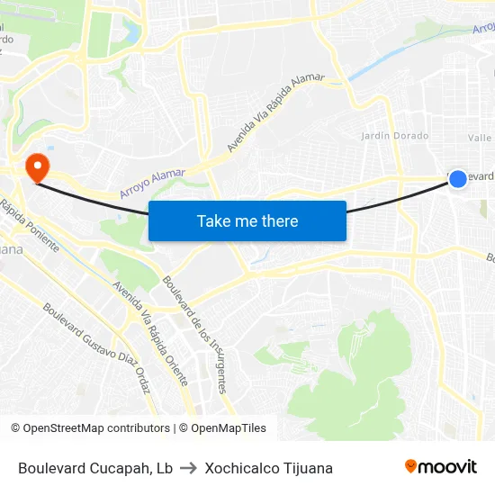 Boulevard Cucapah, Lb to Xochicalco Tijuana map