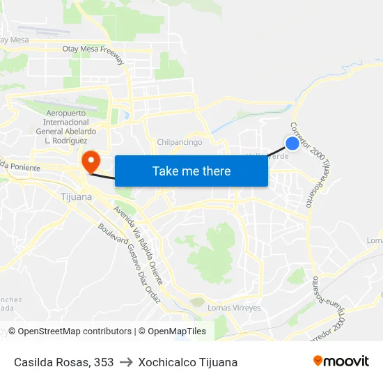 Casilda Rosas, 353 to Xochicalco Tijuana map