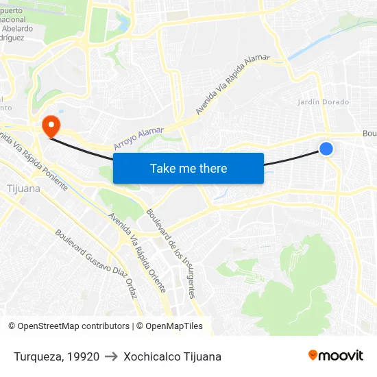 Turqueza, 19920 to Xochicalco Tijuana map