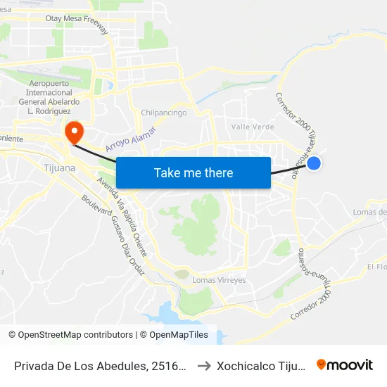Privada De Los Abedules, 25165_25 to Xochicalco Tijuana map
