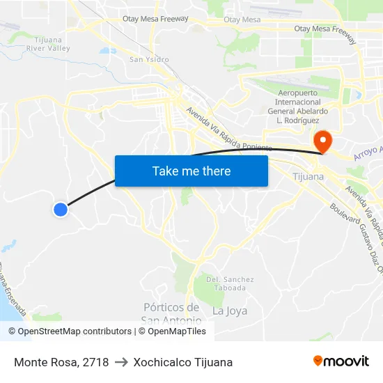 Monte Rosa, 2718 to Xochicalco Tijuana map