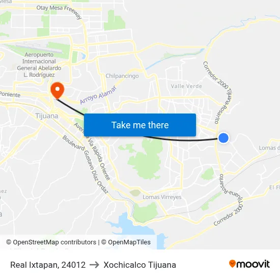 Real Ixtapan, 24012 to Xochicalco Tijuana map