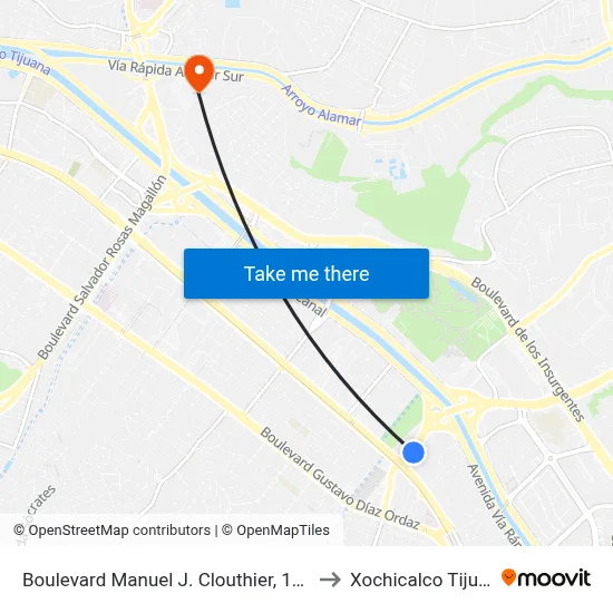 Boulevard Manuel J. Clouthier, 17310a to Xochicalco Tijuana map