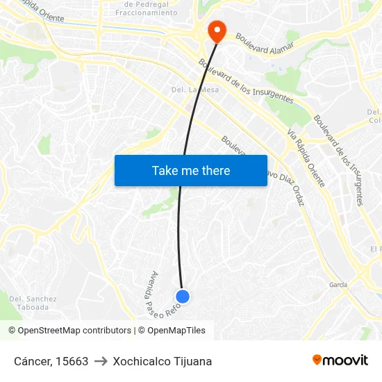 Cáncer, 15663 to Xochicalco Tijuana map