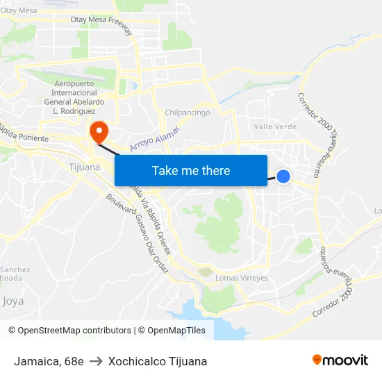 Jamaica, 68e to Xochicalco Tijuana map