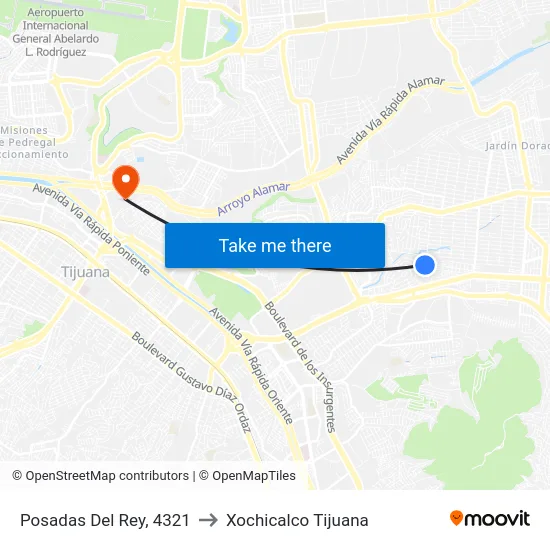 Posadas Del Rey, 4321 to Xochicalco Tijuana map