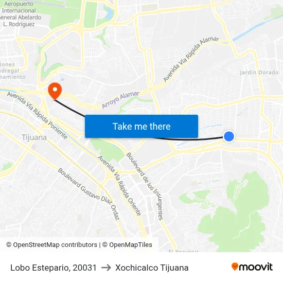 Lobo Estepario, 20031 to Xochicalco Tijuana map
