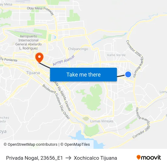 Privada Nogal, 23656_E1 to Xochicalco Tijuana map