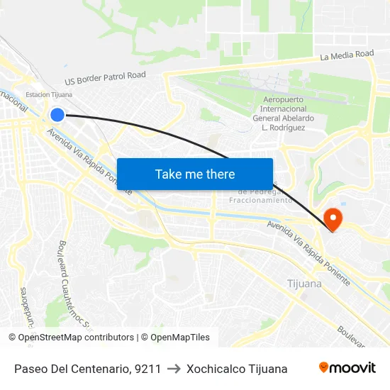 Paseo Del Centenario, 9211 to Xochicalco Tijuana map