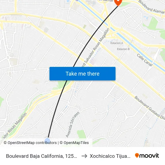 Boulevard Baja California, 12543 to Xochicalco Tijuana map