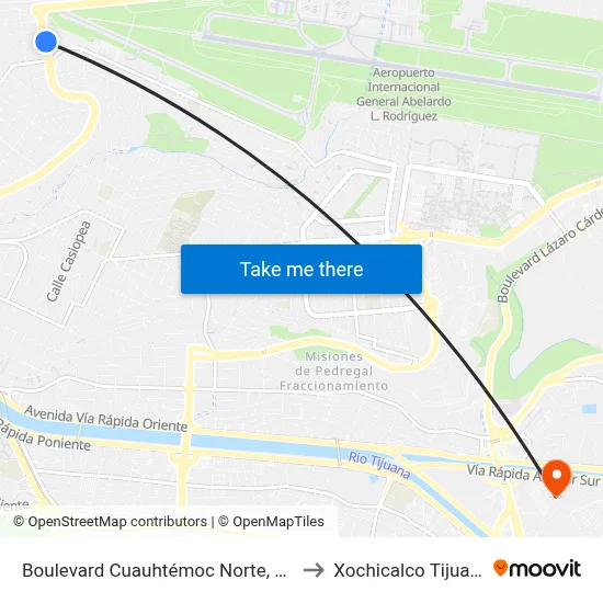 Boulevard Cuauhtémoc Norte, 302 to Xochicalco Tijuana map