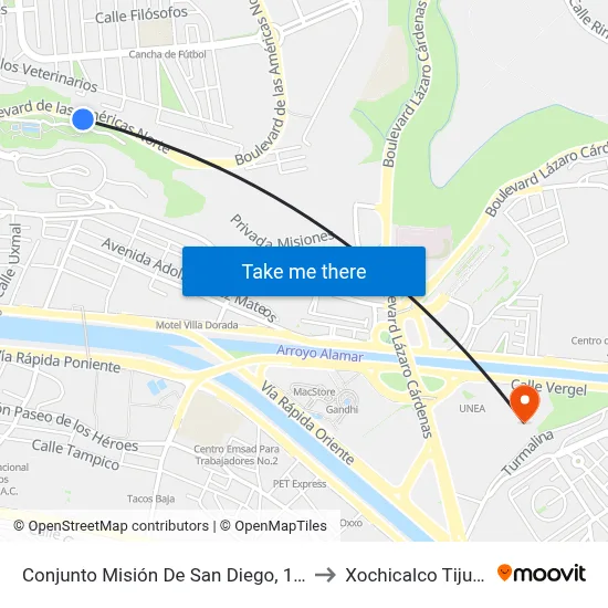 Conjunto Misión De San Diego, 14346 to Xochicalco Tijuana map