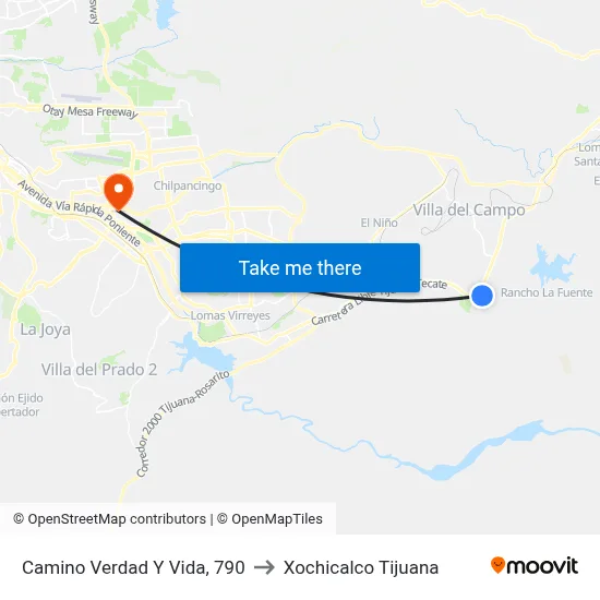 Camino Verdad Y Vida, 790 to Xochicalco Tijuana map
