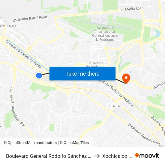 Boulevard General Rodolfo Sánchez Taboada, 10713d to Xochicalco Tijuana map