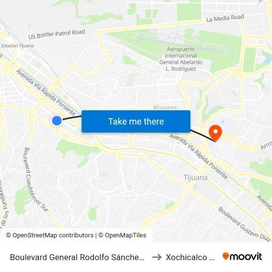 Boulevard General Rodolfo Sánchez Taboada, 894 to Xochicalco Tijuana map