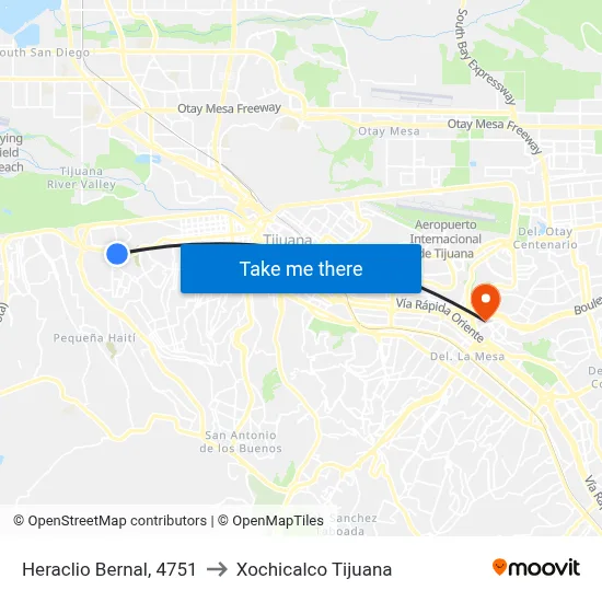 Heraclio Bernal, 4751 to Xochicalco Tijuana map