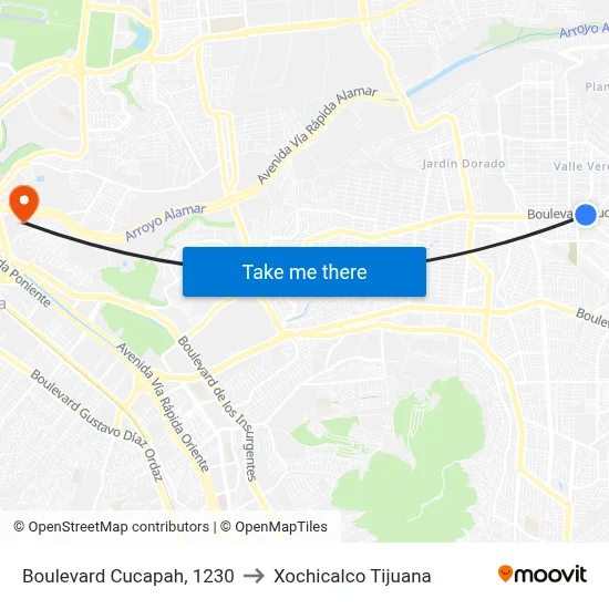 Boulevard Cucapah, 1230 to Xochicalco Tijuana map