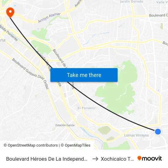 Boulevard Héroes De La Independencia, 10721 to Xochicalco Tijuana map