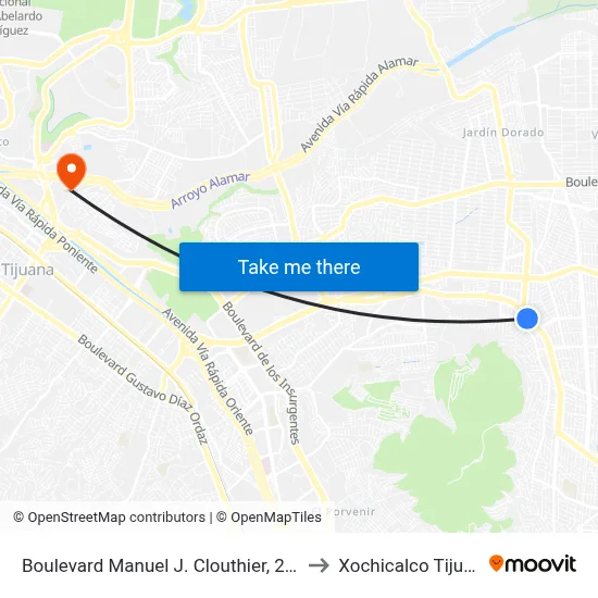 Boulevard Manuel J. Clouthier, 23653 to Xochicalco Tijuana map