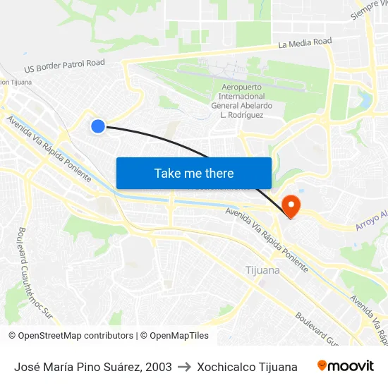 José María Pino Suárez, 2003 to Xochicalco Tijuana map