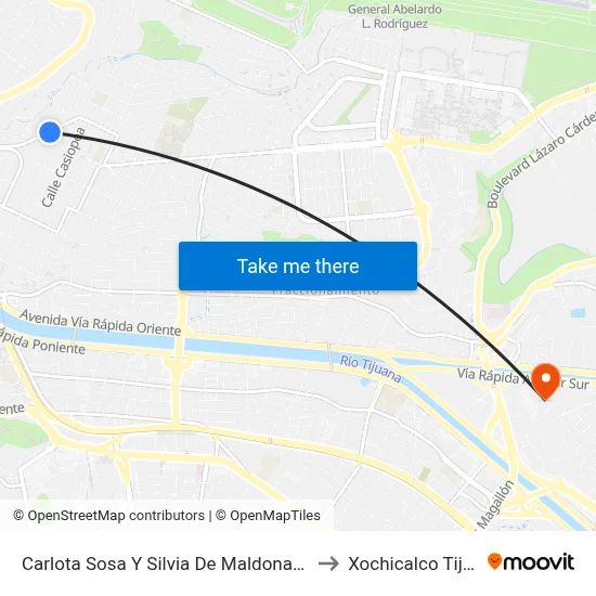 Carlota Sosa Y Silvia De Maldonado, 745a to Xochicalco Tijuana map