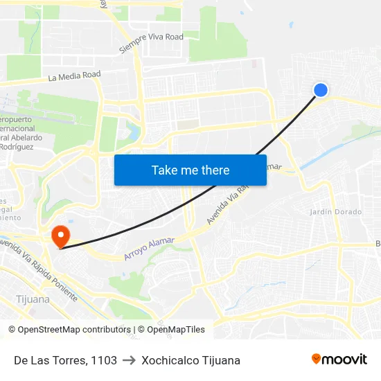 De Las Torres, 1103 to Xochicalco Tijuana map
